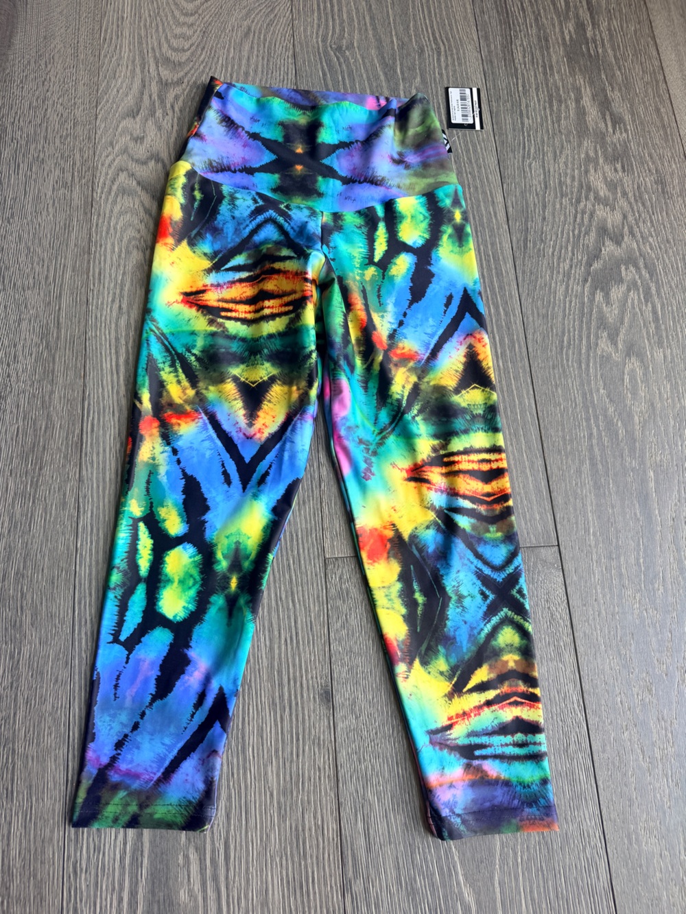 Exotica My Eyes Are Up Here Tie Dye Performance High Waisted Capri Leggings